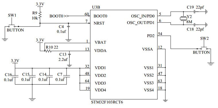 破壁機的STM32F103RCT6主控制電路